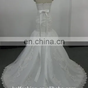 EBX-58 Backless Lace Beading Belt Wedding Dress | Chic Trumpet Dress thumbnail-2