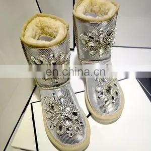 Aidocrystal Factory Price Wholesale Women Handmade Snow Boots With Rhinestone thumbnail-2
