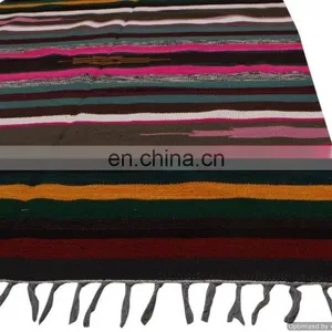 Cotton Dariya Hand Woven Art Beach Throw Handmade Rugs Yoga Mat Hippie Carpet thumbnail-3