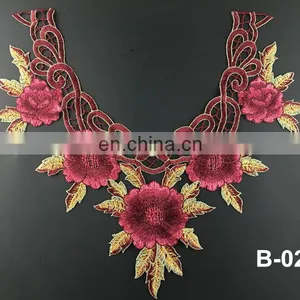 Wholesale Collars in Stock Embroidery Designs Flower Neck Lace Polyester Neck Design in Pair Collar Lace thumbnail-4