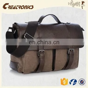 CR Europe Customized Design Leather Men's Leisure Satchel Canvas Messenger Bag Laptop thumbnail-2