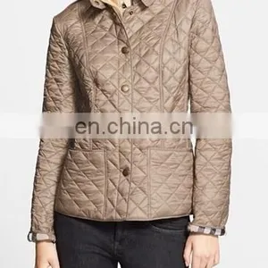 Wholesale Quilted Jackets - Women Quilted Biker Skin Color Leather Jacket thumbnail-1