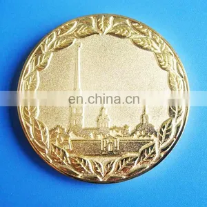 Gold Plated, Sand Blasting Recessed Raised Gold Metal Coins thumbnail-1