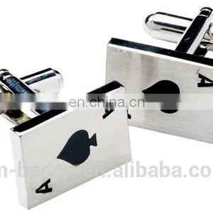 2016 Top Hot Selling Personalized Spades Ace Cufflinks for Men, Pack of Cards Cufflinks, Ace of Cards Cufflinks,playing Cards thumbnail-1