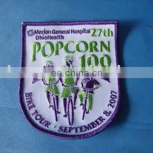 Rade Assurance Custom 100% Embroidered Bike Tour Patch Iron on Backing, Heat Seal ,plastic ,adhesive Embroidered Emblem thumbnail-1