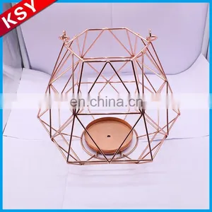 Newest Good Quality Iron Decorative Metal Nailhead Bird Cage Candle Lantern Holder thumbnail-5