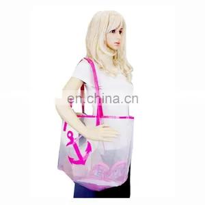 24x15 Inch Sea Life Anchor Print PVC Summer Beach Promotional Tote Bag thumbnail-4