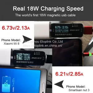 1M Magnetic Charge Cable , Micro USB Cable For IPhone XR XS Max X Magnet Charger USB Type C Cable LED Charging Wire Cord thumbnail-2