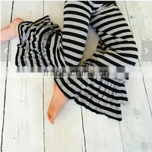 Double Ruffle Women Cotton Pants Leggings Knit Ruffle Pants thumbnail-1