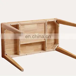 Nordic Learning Furniture Writing Solid Wooden Mini Study Table Simple Small Home Modern Laptop Computer Desk With Storage thumbnail-5
