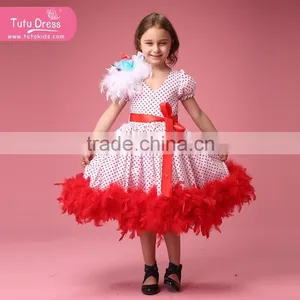 Hot Sale Girl Feather Tutu Dress Pageant Dress Girls Feather Dress thumbnail-1