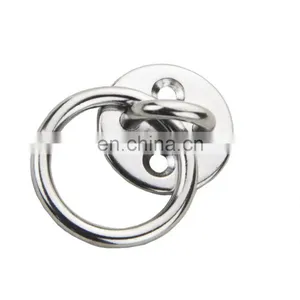 JRSGS Customized High Quality 304/316 Stainless Steel Circular Mooring Ring On Plate Hardware Round Eye Plate With Ring thumbnail-1