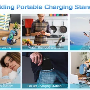 2023 Hot Selling Fast 3 in 1 Charger Stand Dock Foldable Magnetic Quick 23W Support OEM thumbnail-5