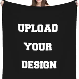 Custom Blanket With Photos Text Design Customized Blanket Personalized Flannel Throw Blankets thumbnail-1