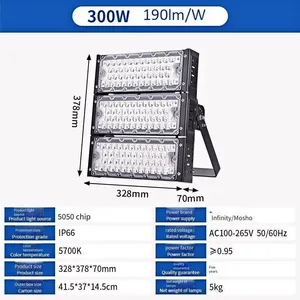 Tennis Court Lighting, 300w High Brightness and High Luminous Efficacy, Anti-glare and Eye-protecting, Precisely Cover the Court Without Dark Areas thumbnail-1