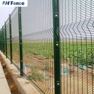 3D Security Fencing Sustainable PVC Coated Welded Wire Fence 358 Anti Climb Security Fence Panel for Airport Garden Construction thumbnail-3