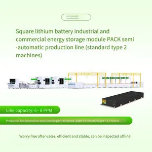 Square Shell Battery Pack Production Line, Semi-automatic Production Equipment for Square Lithium Battery Industrial and Commercial Energy Storage Modules Pack thumbnail-2