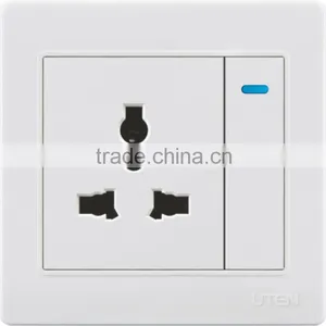 3 Pins Uninversal Switched Socket With LED Indicating Light, Switch Socket thumbnail-1