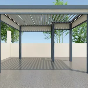Ioclimatic Aluminum Pergola, Outdoor Weatherproof Gazebo With Adjustable Roof thumbnail-1