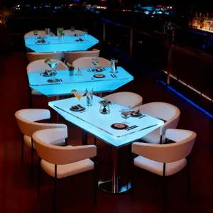 Hotel Bar Outdoor Party Luminous Furniture Kit IP65 Waterproof 16 Color Adjustable LED Glow Table Sofa Set thumbnail-1