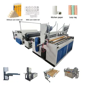 Full Automatic Toilet Paper Making Machine High Speed Tissue Rewinding Production Line for Factory PLC Control thumbnail-1