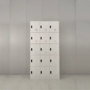White 15 Doors Steel Gym Locker Customized Office School Metal Cabinet With Combination Lock thumbnail-1
