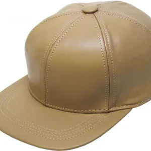 Solid PU Leather Flat Brim Snapback Baseball Cap Blank Plain Hip Hop Street Hat Custom Embroidery Logo Wholesale for Men Women thumbnail-2