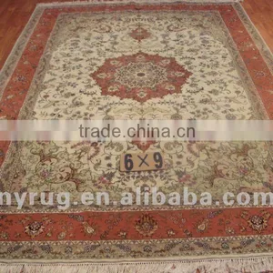 Handmade Wool and Silk For Home/ Hotel/Decorative 6X9 Foot thumbnail-1