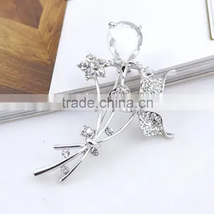Scarf Clip Jewelry Wedding Invitations Brooch Pin Crystal Flower Brooches thumbnail-3