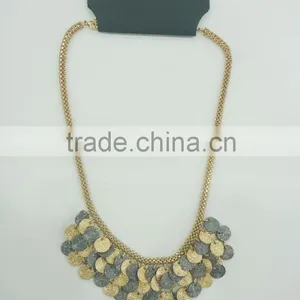 FASHION COIN 2 TONE PLATING STATEMENT NECKLACE thumbnail-1