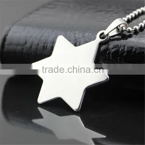 Wholesale Double-side Polishing Stainless Steel Six Point Star Necklace thumbnail-1