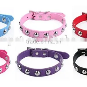 Manufacturer Wholesale pu Imitation Leather Mushroom Rivet Pet Dog Collar thumbnail-2