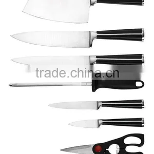 BLACK HANDLE STAINLESS STEEL 8PCS KITCHEN KNIFE SET thumbnail-2