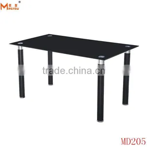 Modern Dining Room Black Glass Dining Table thumbnail-1