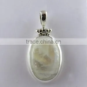 Delicate Rainbow Moon Stone Pendant, Wholesale Silver Jewelry, Handmade Silver Jewelry thumbnail-6