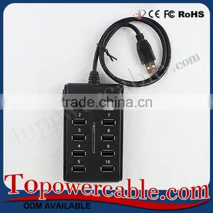 Factory Price Desktop 10 Port Powered Usb Hub For Mobile Phones thumbnail-3