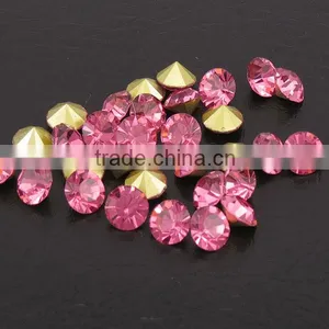 Loose Rose Mc Chatons, Pointed Back Chatons, Glass Chaton thumbnail-1