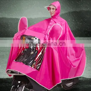 2016 New Style Rain Poncho With Reflective Tape and Face Protection thumbnail-2