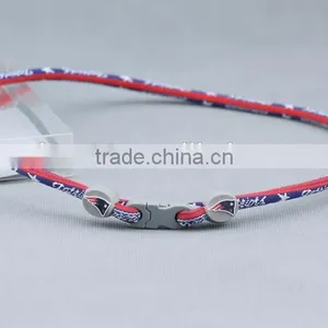 Custom Fashion Triple Braided Titanium Rope Sports Baseball Necklace 16" 18" 20" 22" Inch thumbnail-4