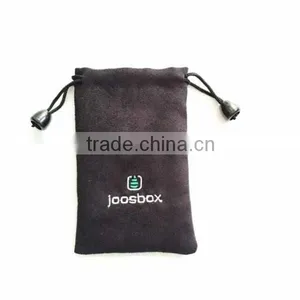 China OEM Embroidered Velvet Pouch Black thumbnail-2