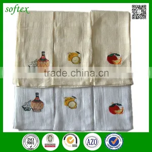 China Supplier Wholesale Woven Kitchen Towels With Waffle Weave Embroidery Design thumbnail-1