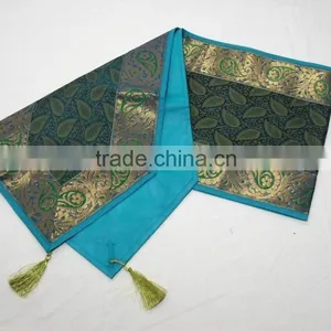 Placemats and Coaster in Blue Color Indian Silk Table Runner thumbnail-4