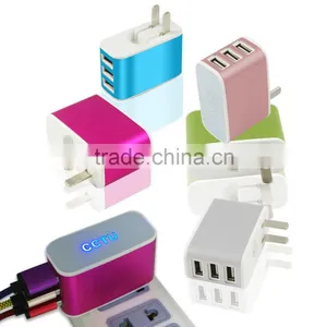 5V 3.1A Triple USB Port Wall Home Travel AC USB Charger Adapter thumbnail-1
