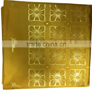 Bright Yellow African Styles Head Tie / Flowers Patterns Sego / Classical Nigerian Gele Fabric Quality Choice thumbnail-1