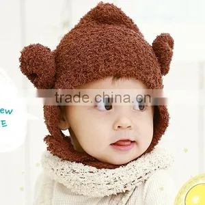 Bear Plush Children's Hat ,Head Warmer,Bear Hat,Ball Set, Hat Ear Pattern ,Pattern thumbnail-4