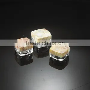 Light Marble Pattern Cosmetic Packaging Square Cream Jar thumbnail-1
