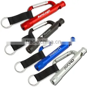 Carabiner Flashlight Whistle With Strap thumbnail-2