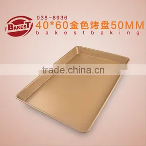 8936 BAKEST New Rectangular Flat Golden Non-stick Aluminum Alloy Deep Baking Pan/high Quality Baking Tray thumbnail-1