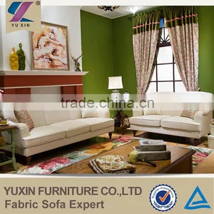 Fabric Sofa With Wood Arm/ Wood Arm Fabric Sofa thumbnail-1