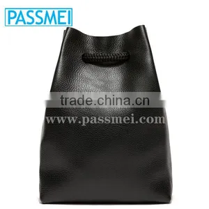 Handmade Genuine Leather Backpack in Black thumbnail-2